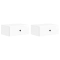 Mesita de Noche de Pared 2 pcs Brillante 49 x 34,5 x 20 cm