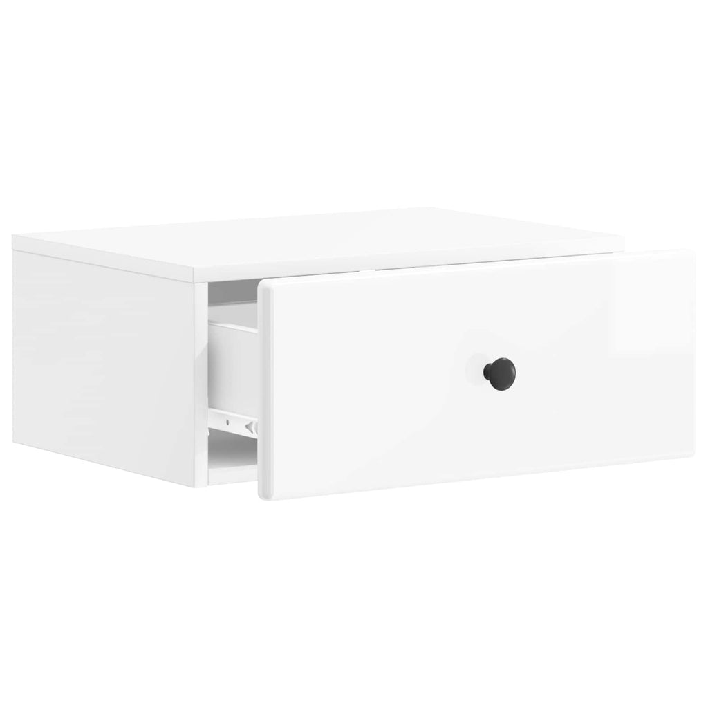 Mesita de Noche de Pared 2 pcs Brillante 49 x 34,5 x 20 cm