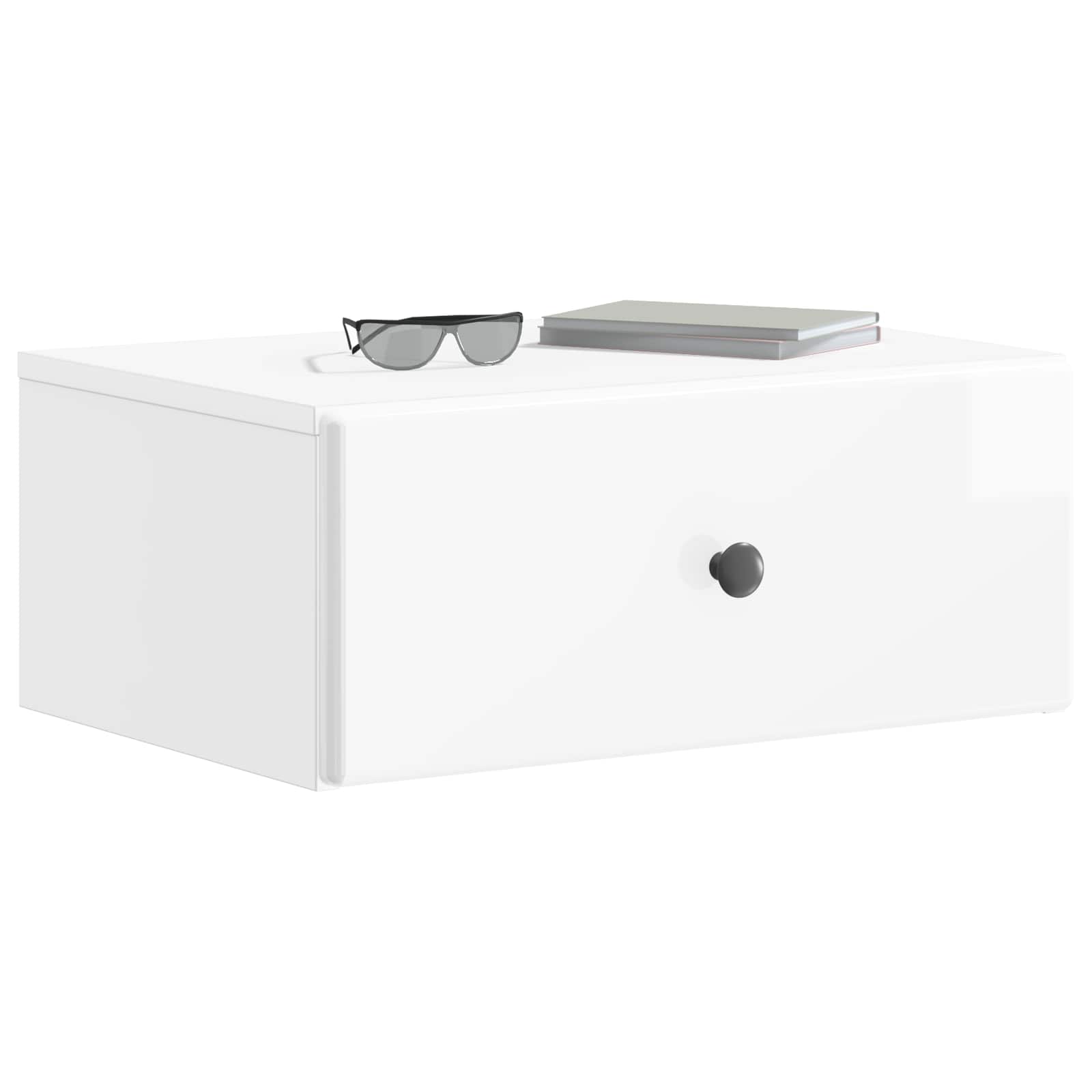 Mesita de Noche de Pared 2 pcs Brillante 49 x 34,5 x 20 cm