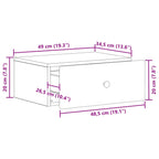Mesita de Noche de Pared 2 pcs Brillante 49 x 34,5 x 20 cm