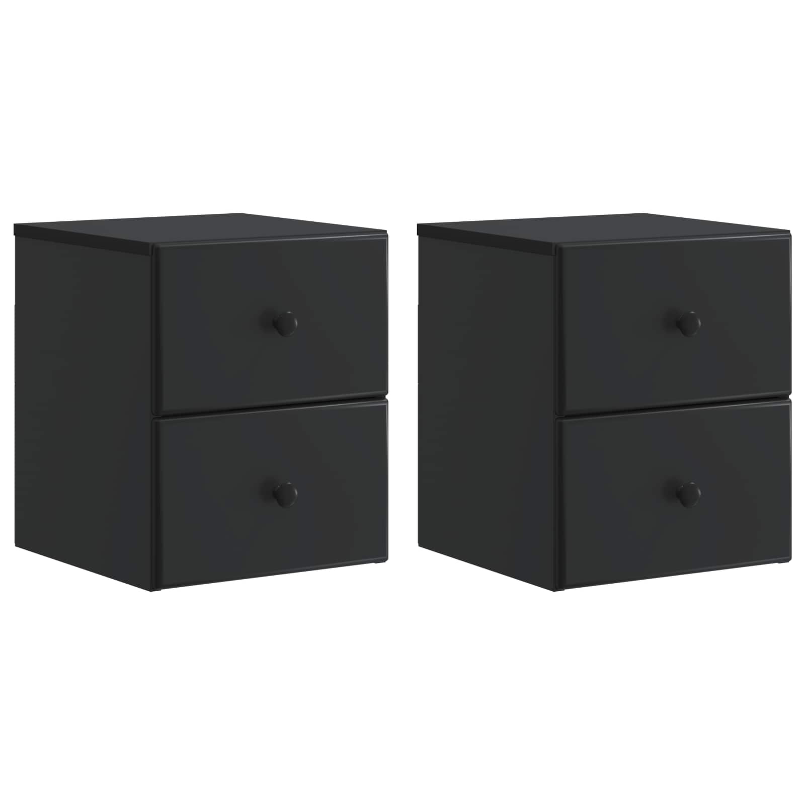 2 pcs High Gloss Wall-Mounted Nightstand 34.5 x 33 x 40 cm