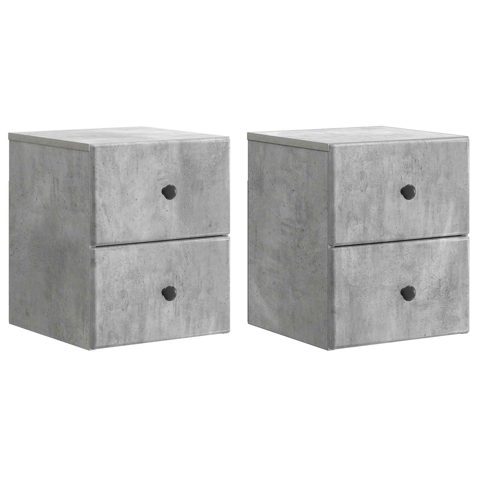 2 pcs High Gloss Wall-Mounted Nightstand 34.5 x 33 x 40 cm