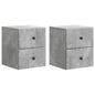 Mesas de Cabeceira de Parede 2 pcs Brilhante 34,5 x 33 x 40 cm