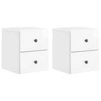 Mesita de Noche de Pared 2 pcs Brillante 34,5 x 33 x 40 cm