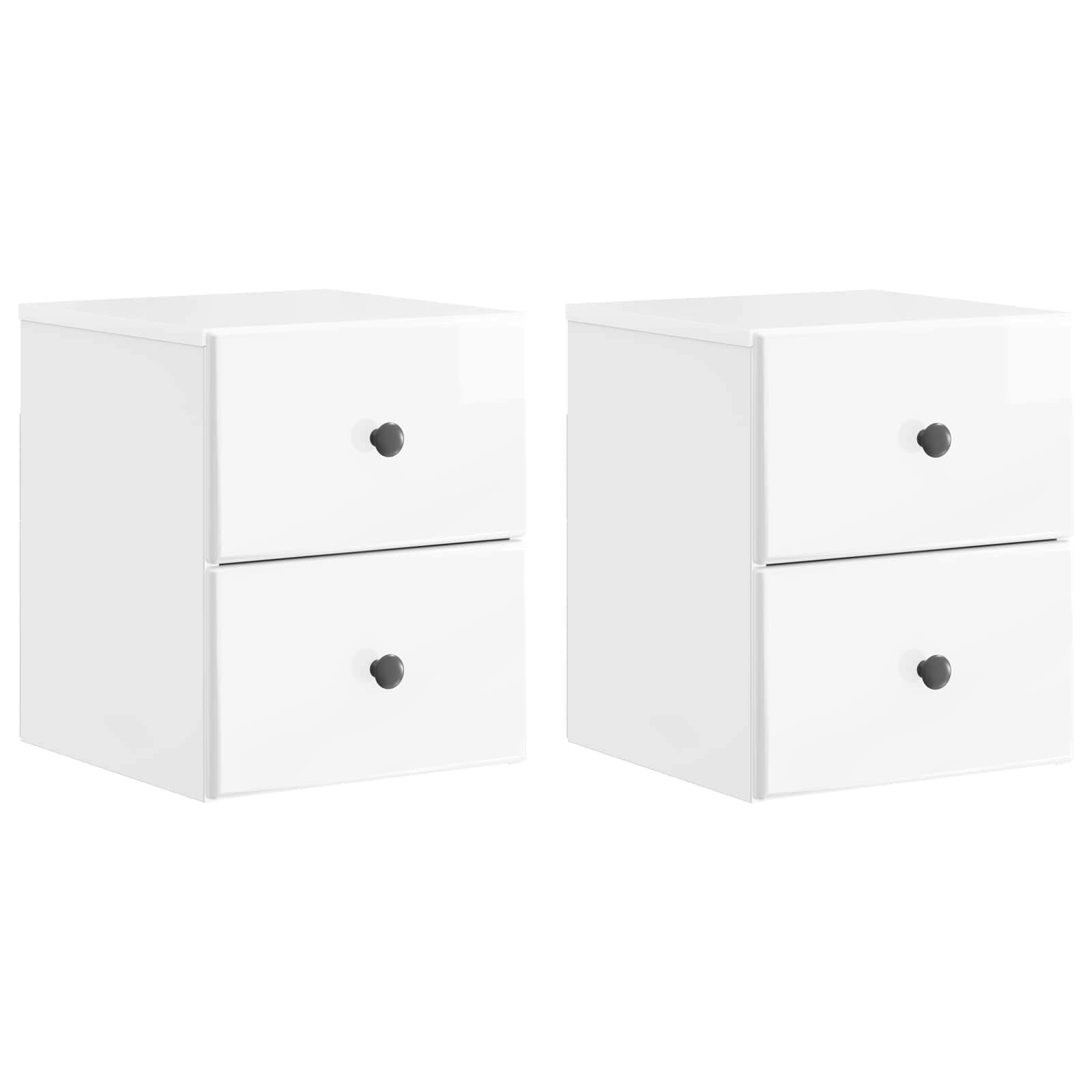 Mesita de Noche de Pared 2 pcs Brillante 34,5 x 33 x 40 cm