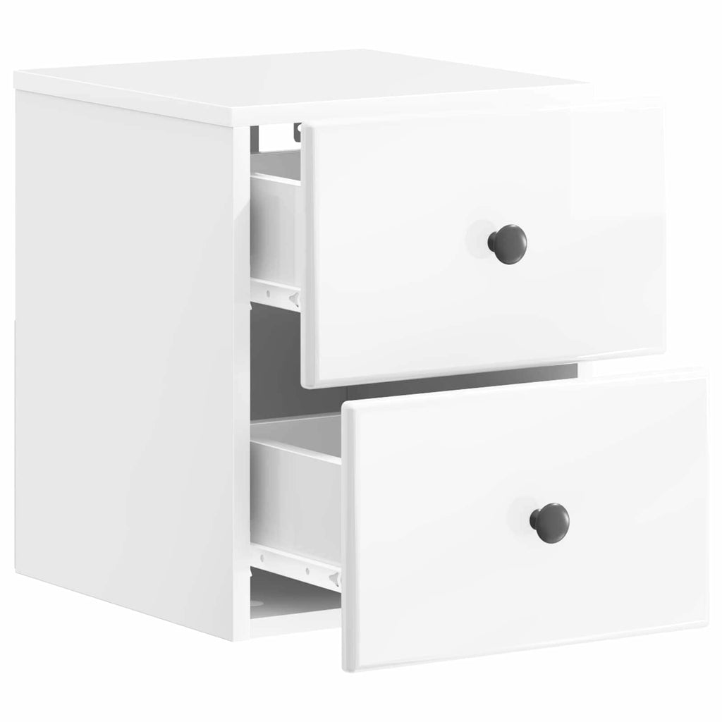 Mesita de Noche de Pared 2 pcs Brillante 34,5 x 33 x 40 cm