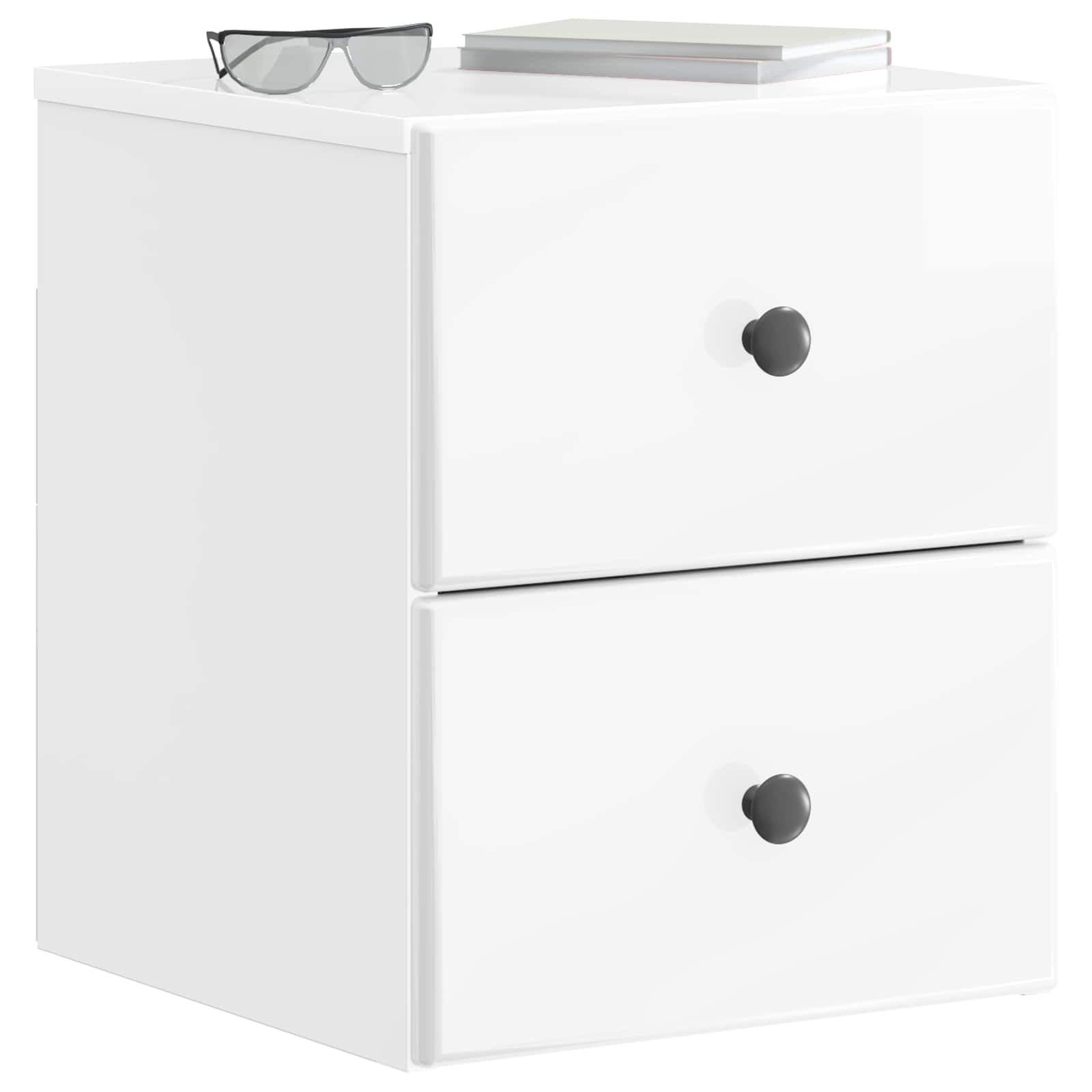 Mesita de Noche de Pared 2 pcs Brillante 34,5 x 33 x 40 cm