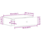Mesa Lateral Montada en la Pared Brillante 59 x 34,5 x 17 cm