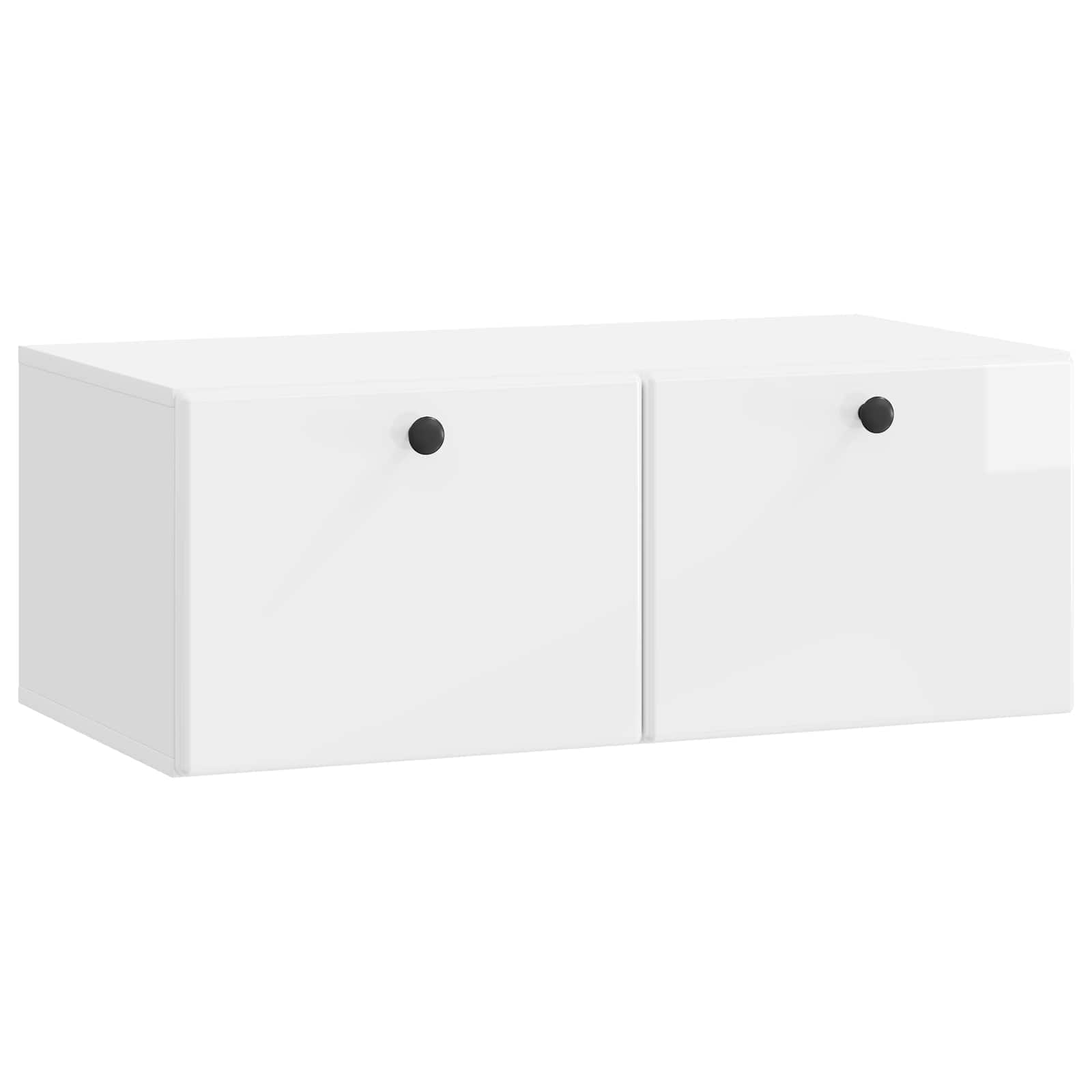 Mueble de TV de pared 59,5 x 31 x 30 cm Blanco Brillante