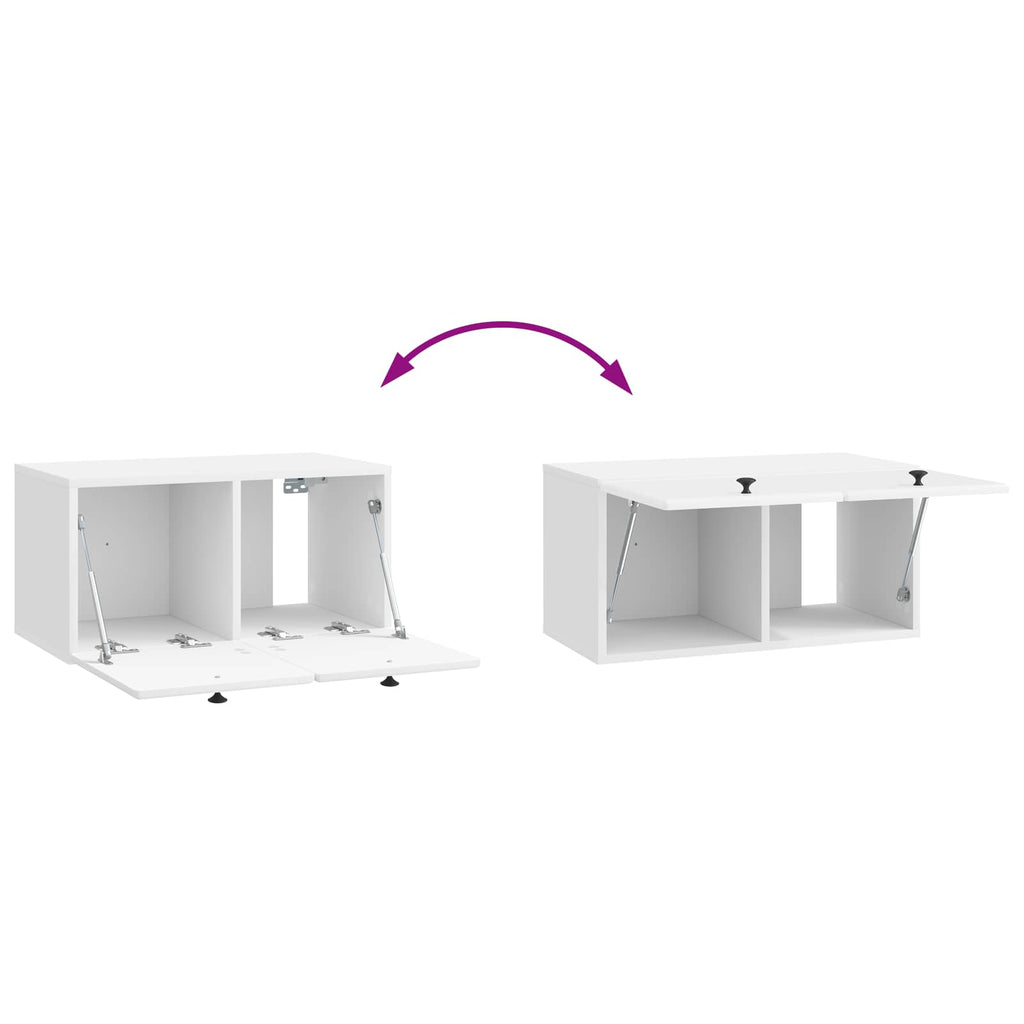 Mueble de TV de pared 59,5 x 31 x 30 cm Blanco Brillante