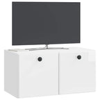Mueble de TV de pared 59,5 x 31 x 30 cm Blanco Brillante