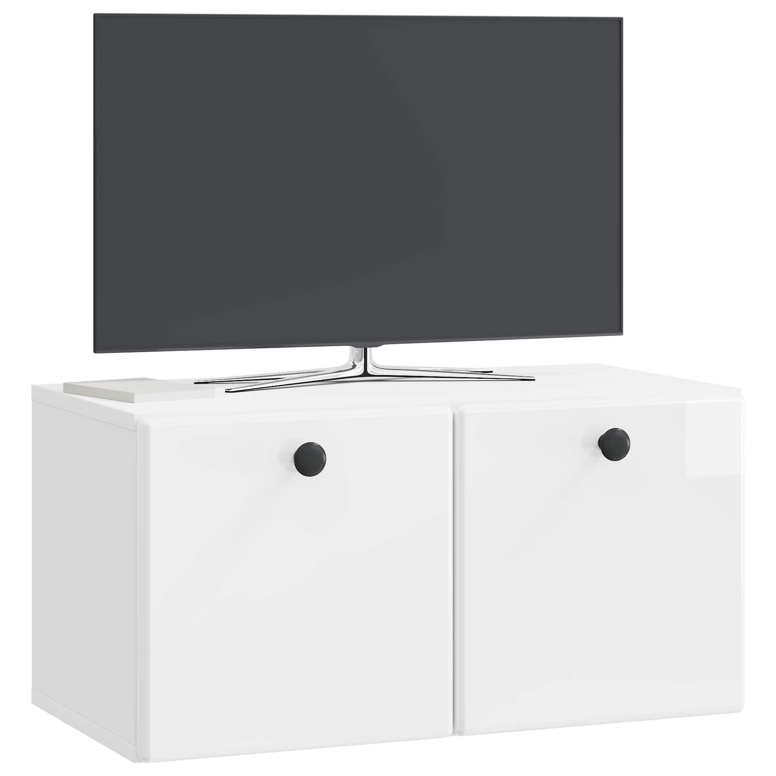 Mueble de TV de pared 59,5 x 31 x 30 cm Blanco Brillante