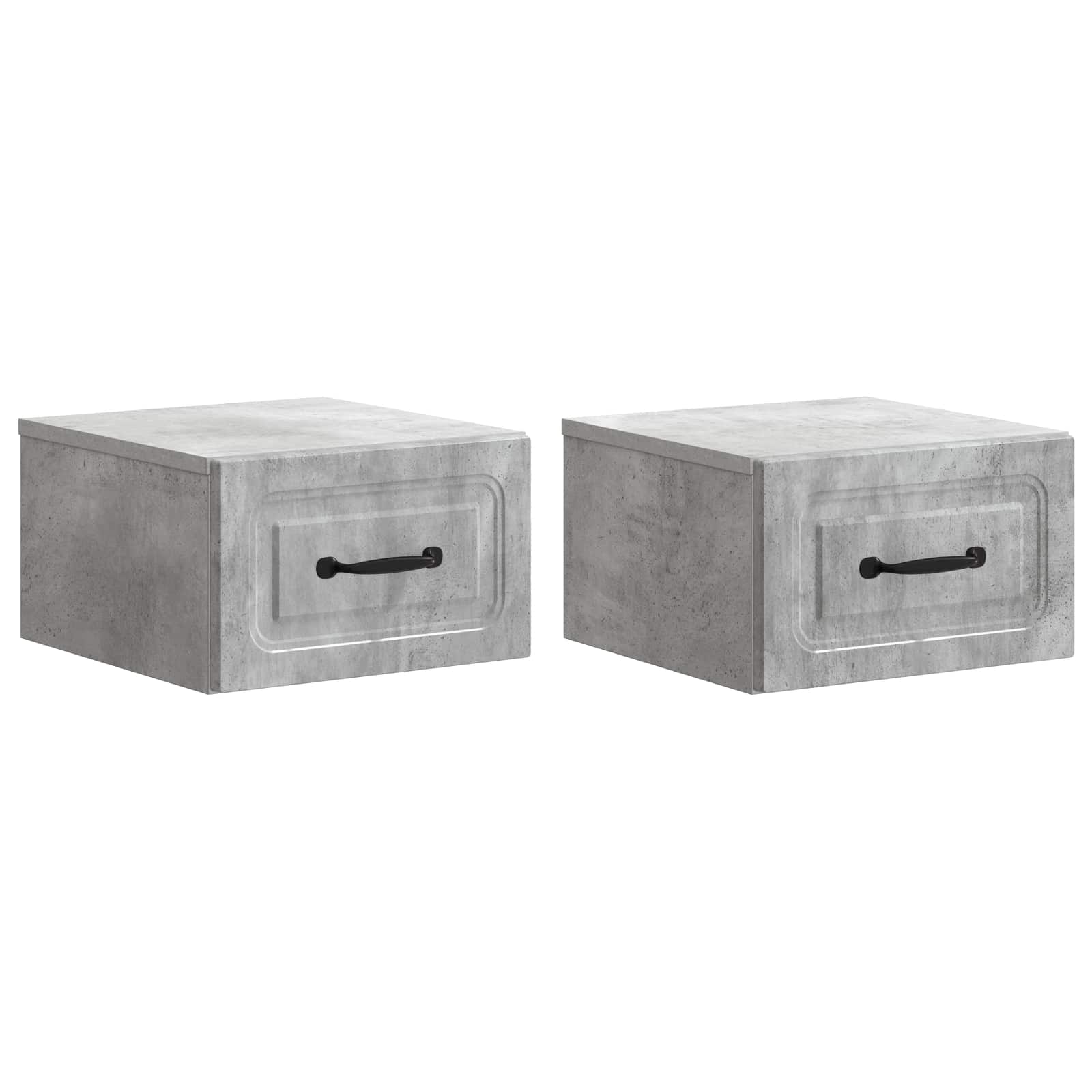 2 pcs Wall-Mounted Nightstand High Gloss 34.5 x 33 x 20 cm