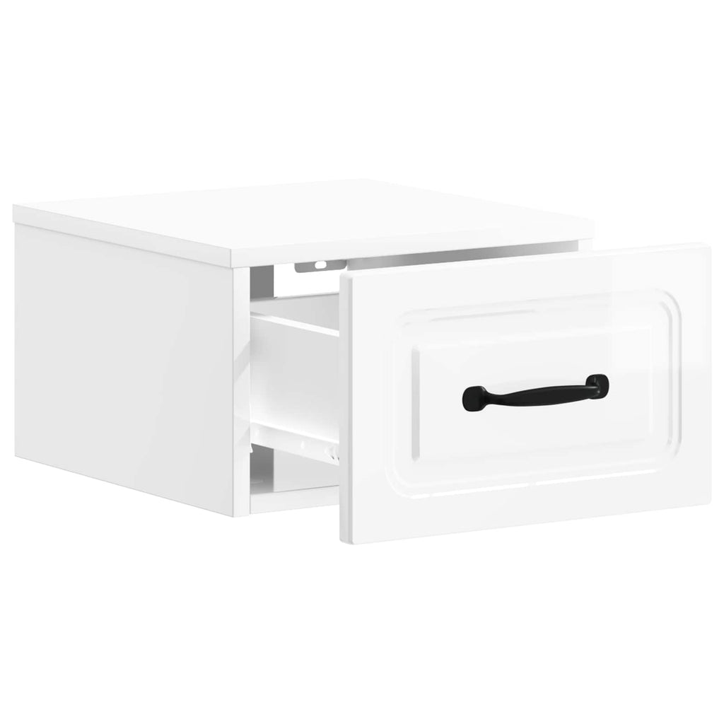 Mesita de Noche de Pared 2 pcs Brillante 34,5 x 33 x 20 cm