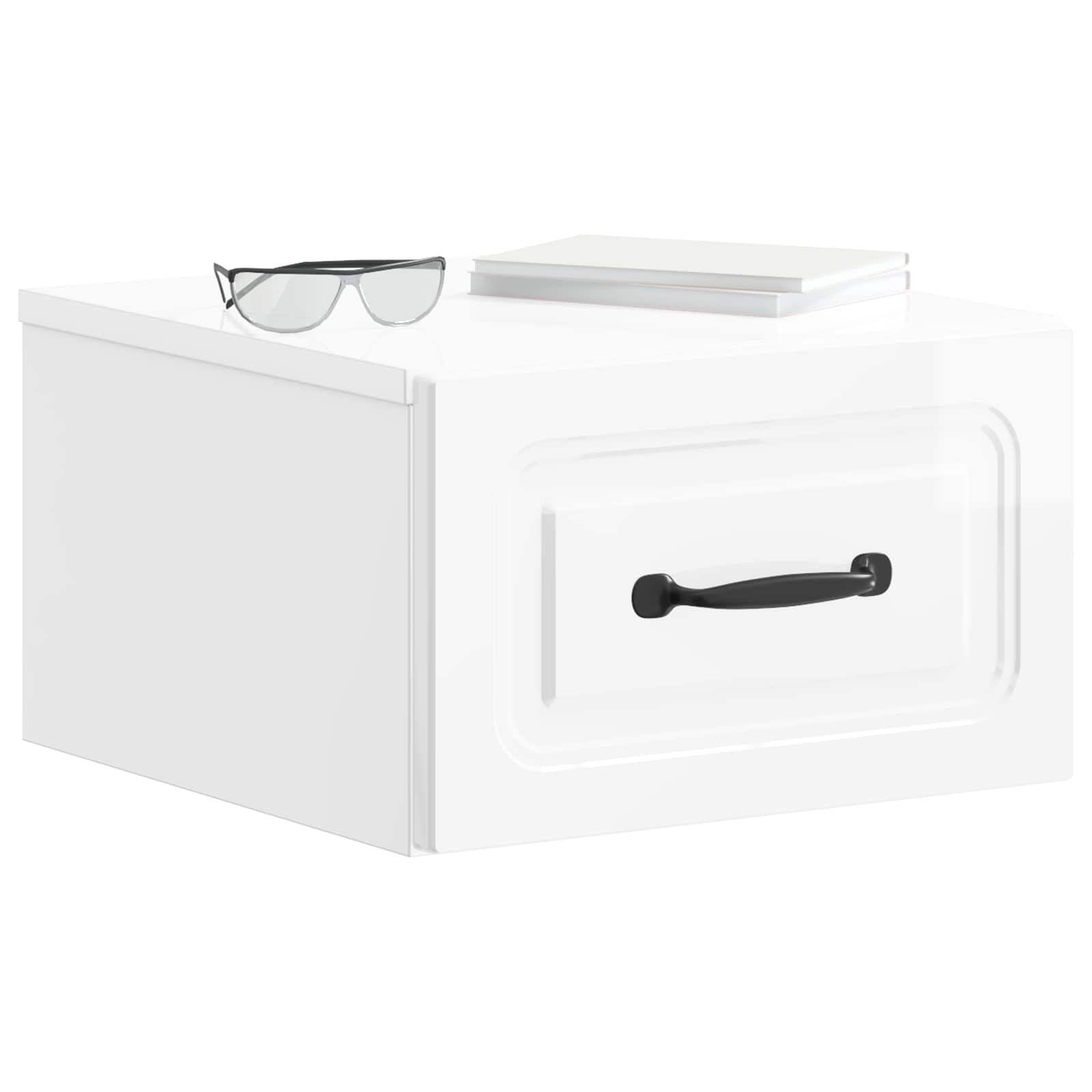 Mesita de Noche de Pared 2 pcs Brillante 34,5 x 33 x 20 cm