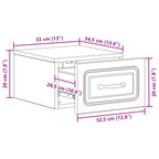 Mesita de Noche de Pared 2 pcs Brillante 34,5 x 33 x 20 cm
