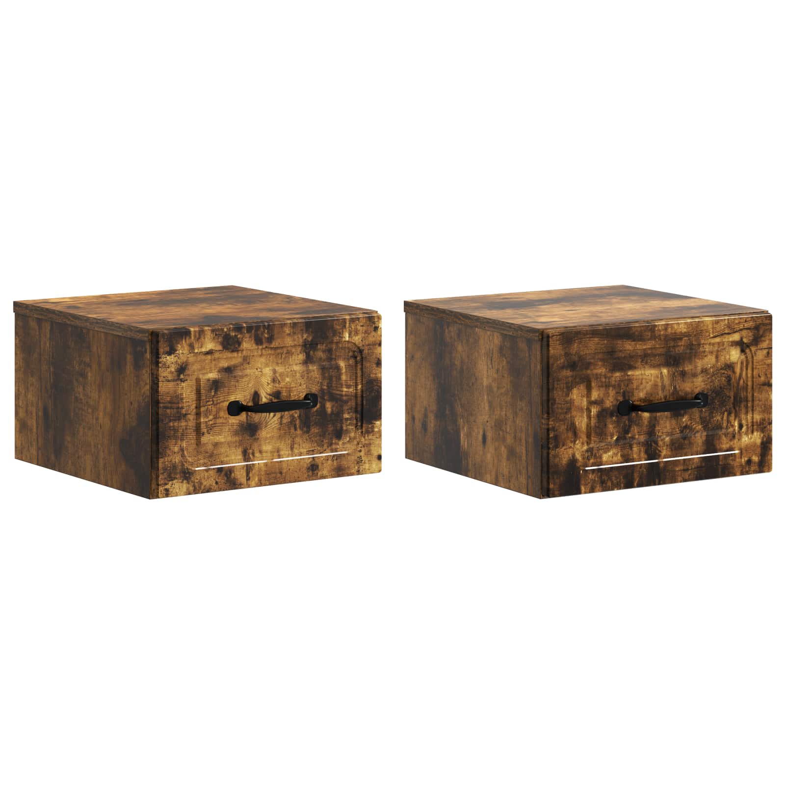 2 pcs Wall-Mounted Nightstand High Gloss 34.5 x 33 x 20 cm