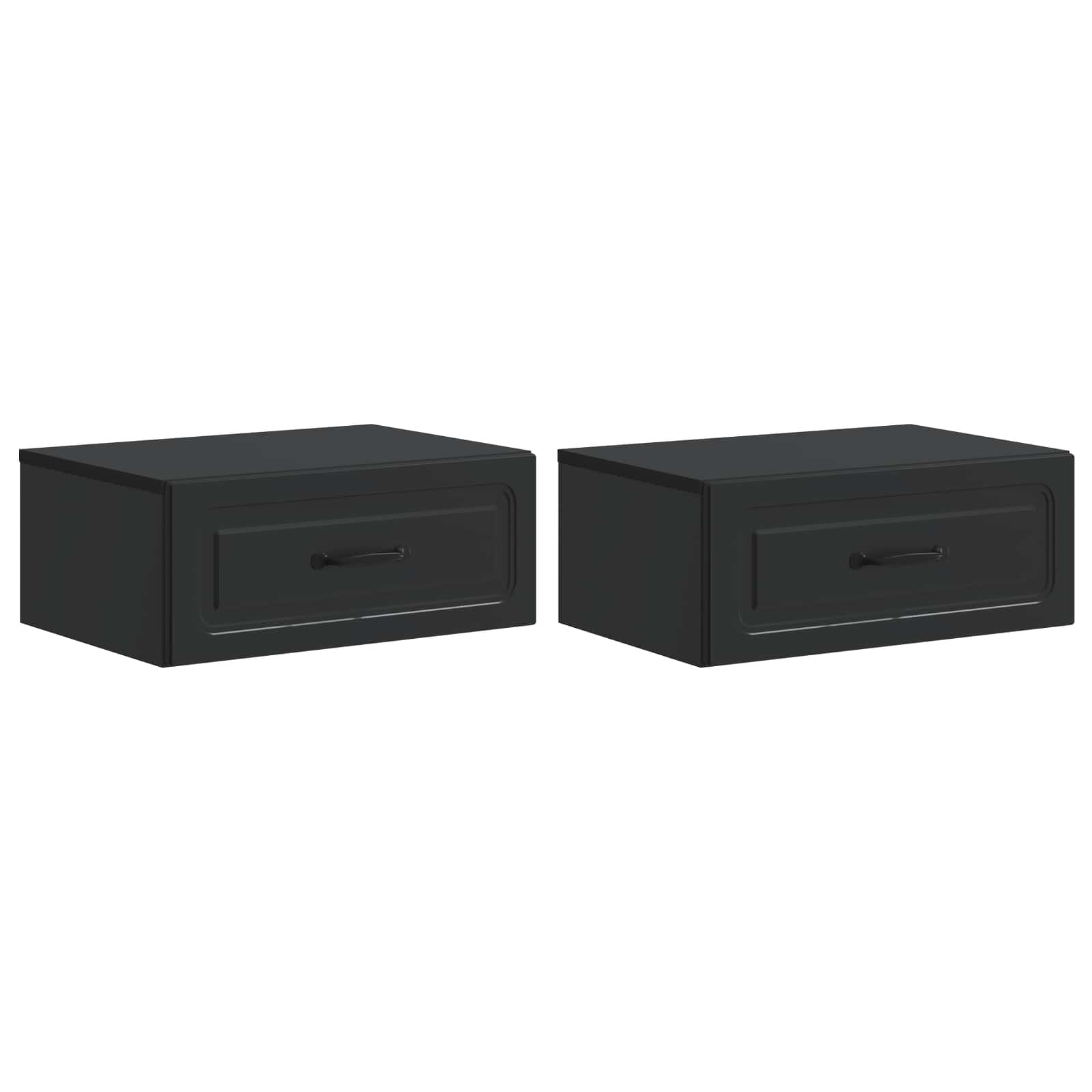 2 pcs High Gloss Wall-Mounted Nightstand 49 x 34.5 x 20 cm