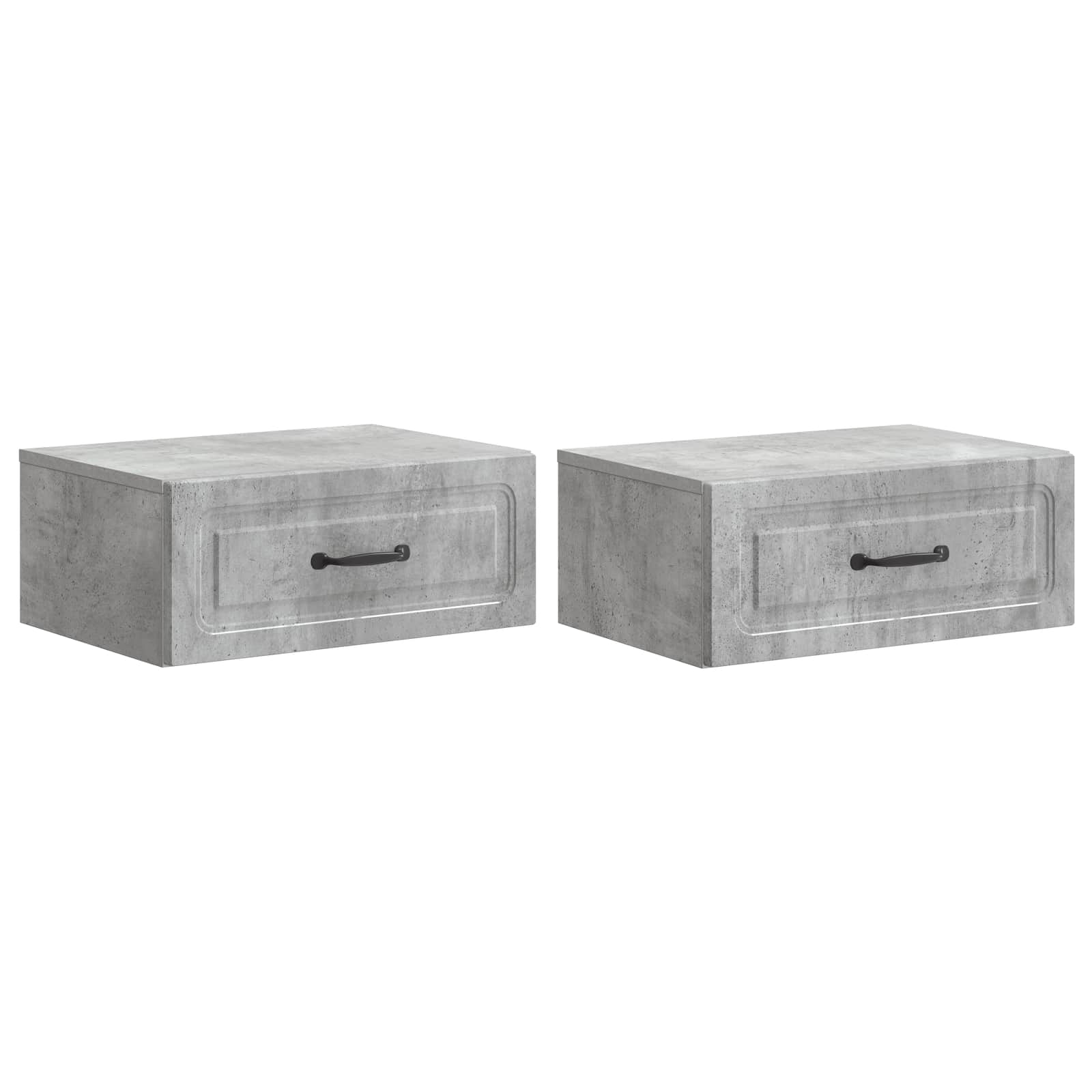 2 pcs High Gloss Wall-Mounted Nightstand 49 x 34.5 x 20 cm