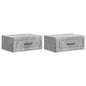 Mesita de Noche de Pared 2 pcs Brillante 49 x 34,5 x 20 cm