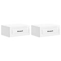 Mesita de Noche de Pared 2 pcs Brillante 49 x 34,5 x 20 cm