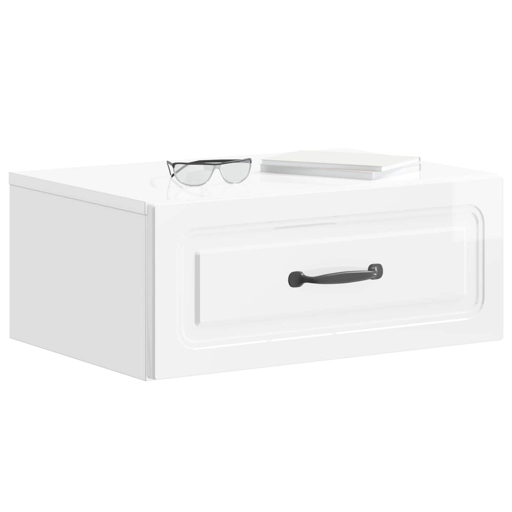 Mesita de Noche de Pared 2 pcs Brillante 49 x 34,5 x 20 cm