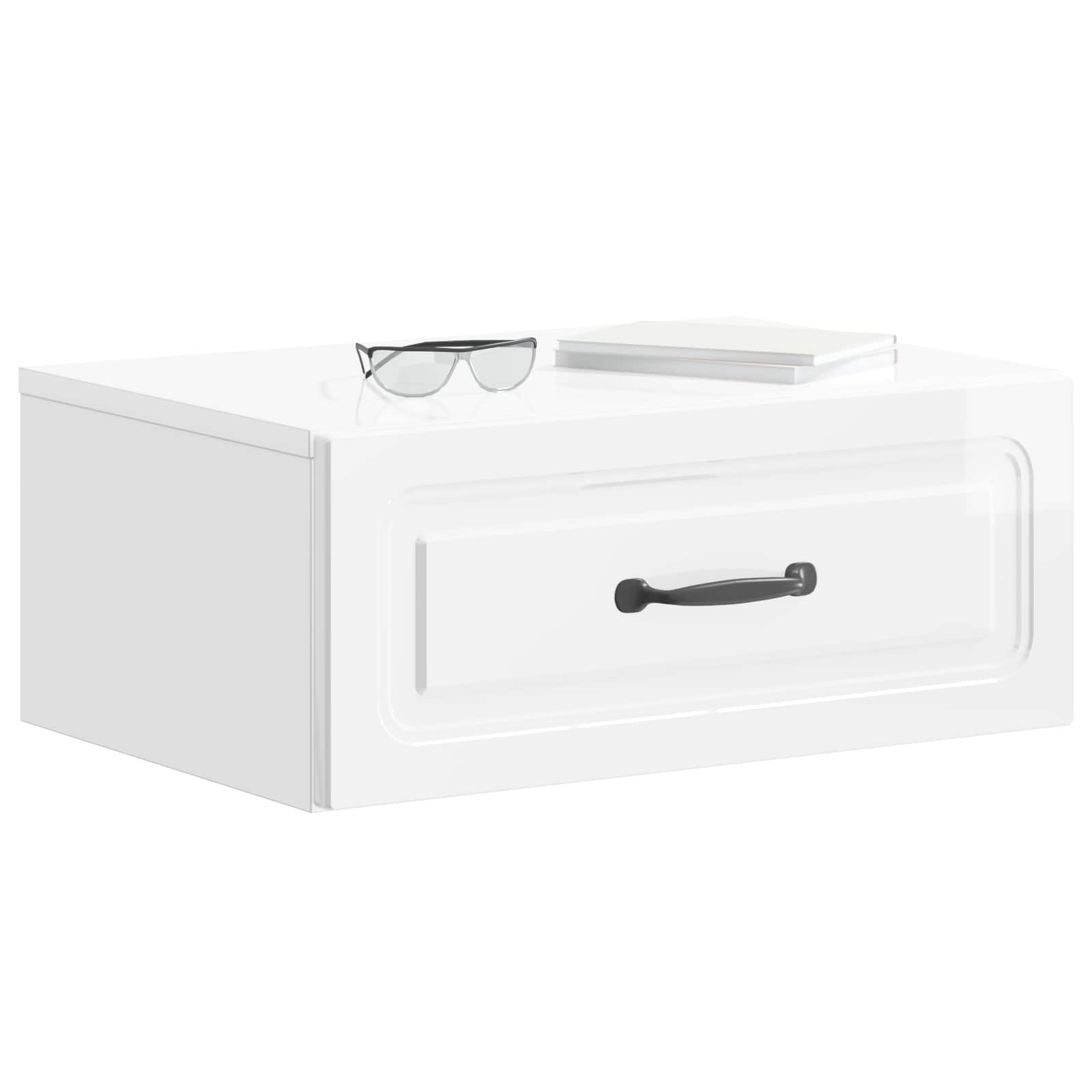 Mesita de Noche de Pared 2 pcs Brillante 49 x 34,5 x 20 cm