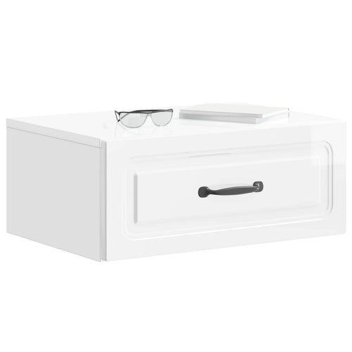 2 pcs High Gloss Wall-Mounted Nightstand 49 x 34.5 x 20 cm