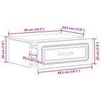 Mesita de Noche de Pared 2 pcs Brillante 49 x 34,5 x 20 cm