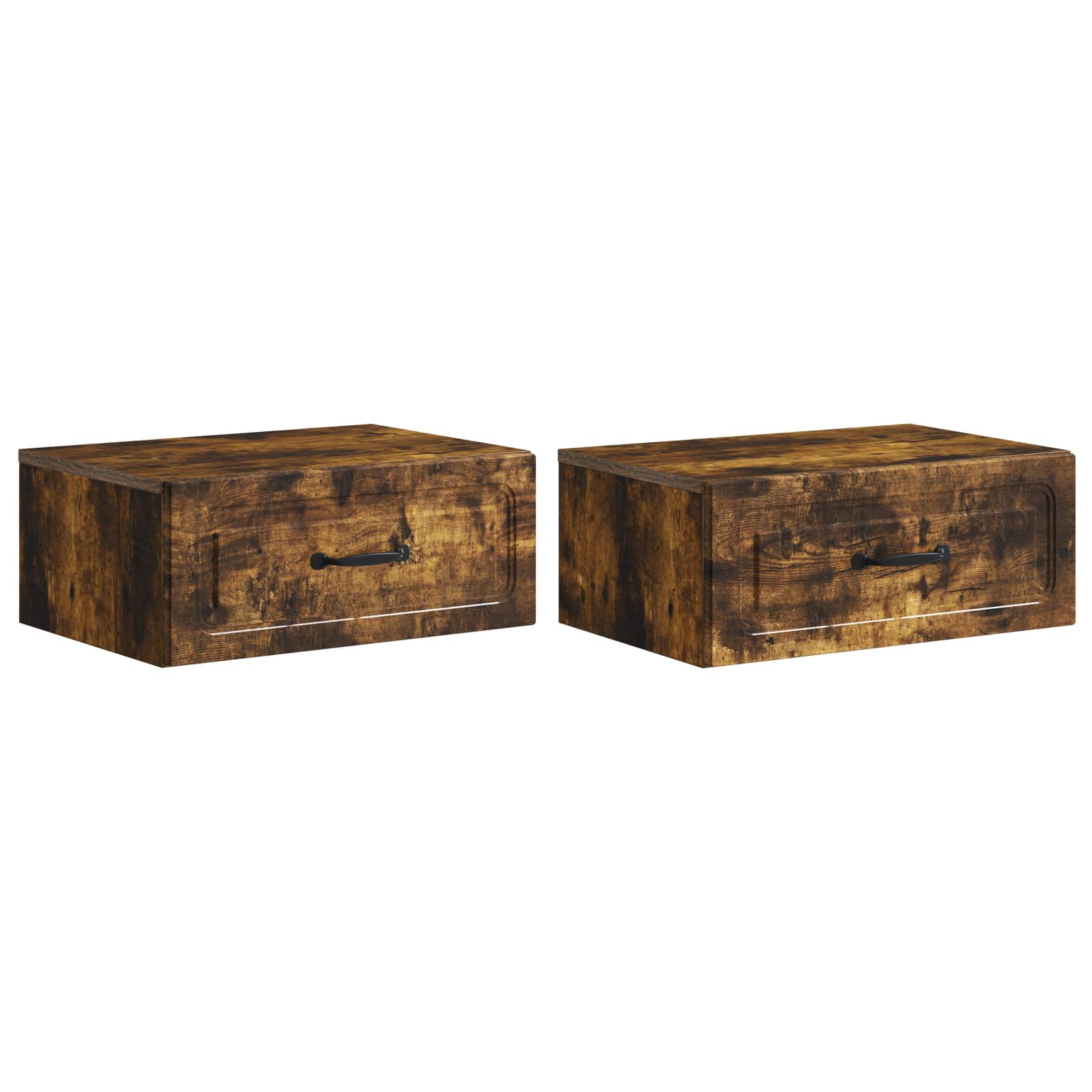 2 pcs High Gloss Wall-Mounted Nightstand 49 x 34.5 x 20 cm