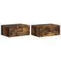 Mesita de Noche de Pared 2 pcs Brillante 49 x 34,5 x 20 cm