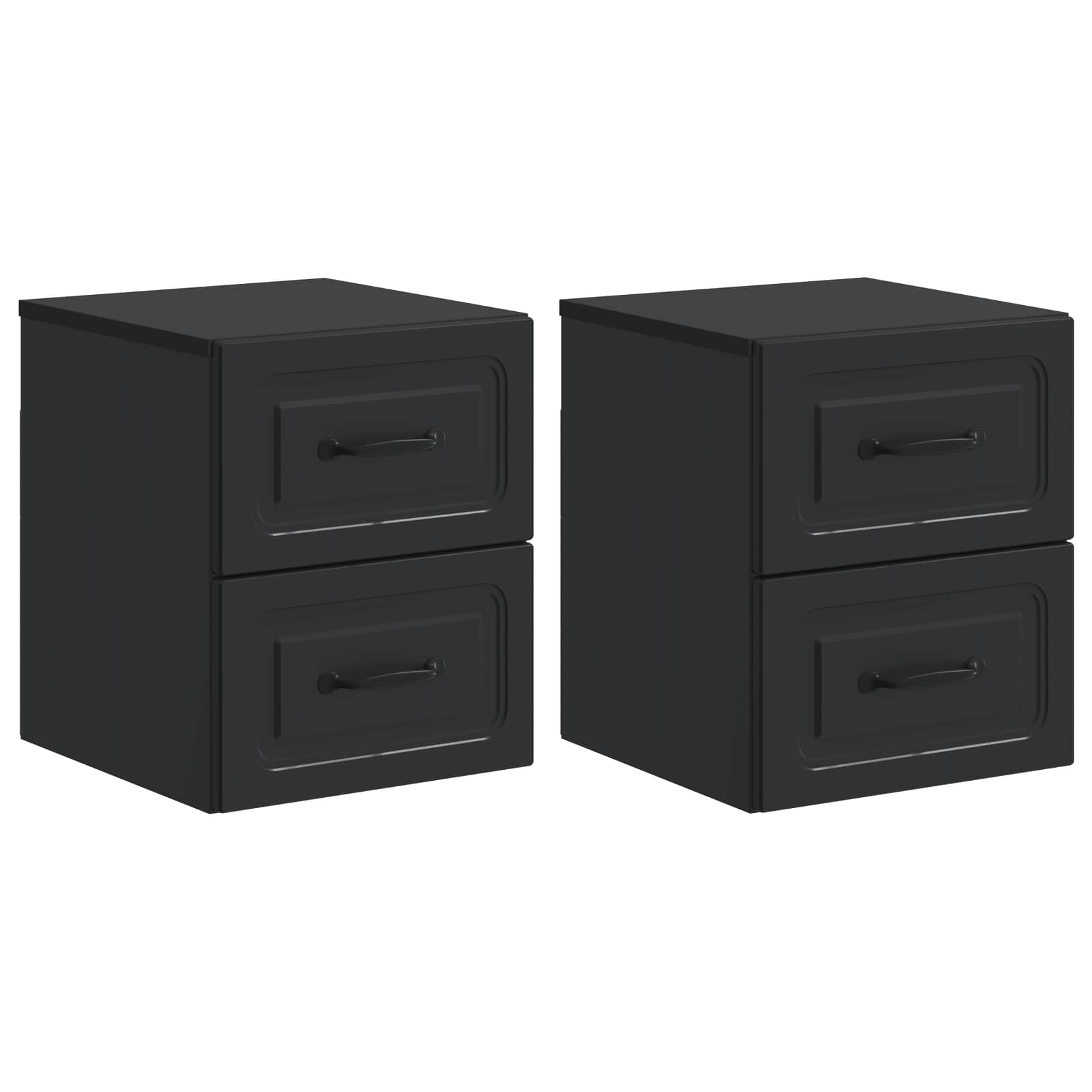 Mesita de Noche de Pared 2 pcs Brillante 34,5 x 33 x 40 cm