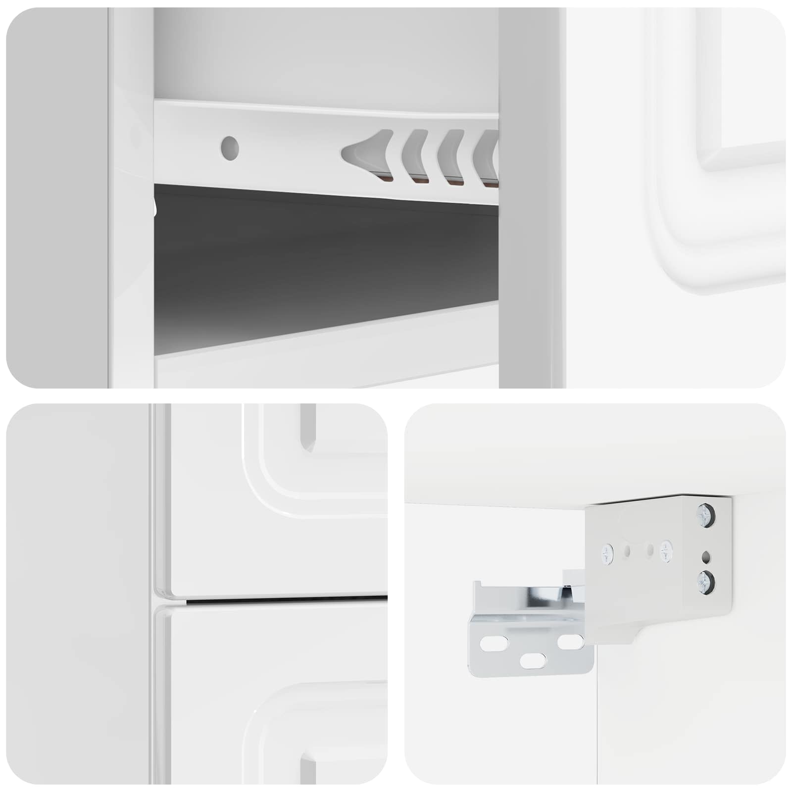 Mesita de Noche de Pared 2 pcs Brillante 34,5 x 33 x 40 cm