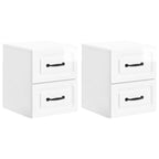 Mesita de Noche de Pared 2 pcs Brillante 34,5 x 33 x 40 cm