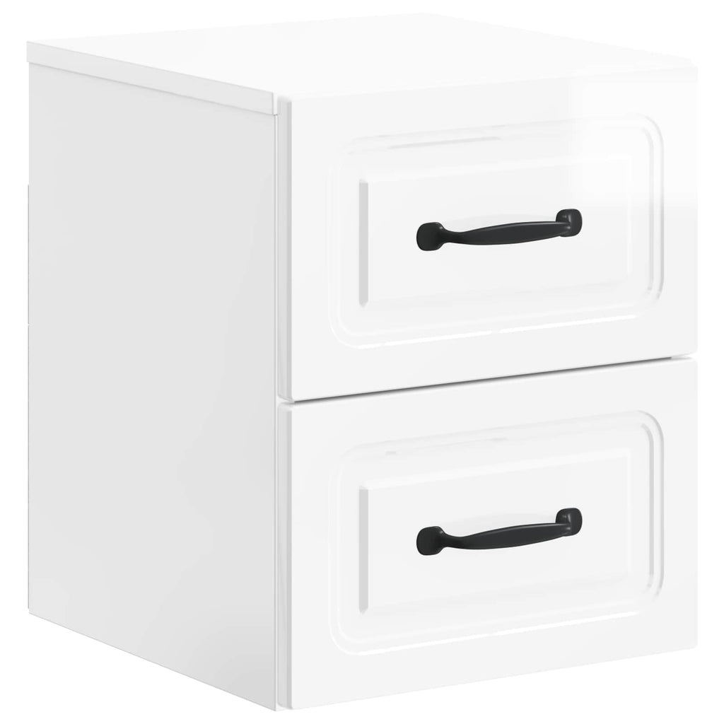 Mesita de Noche de Pared 2 pcs Brillante 34,5 x 33 x 40 cm