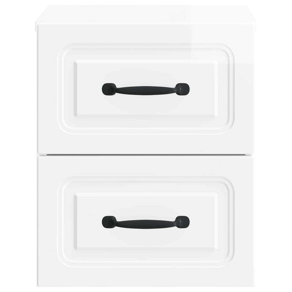 Mesita de Noche de Pared 2 pcs Brillante 34,5 x 33 x 40 cm