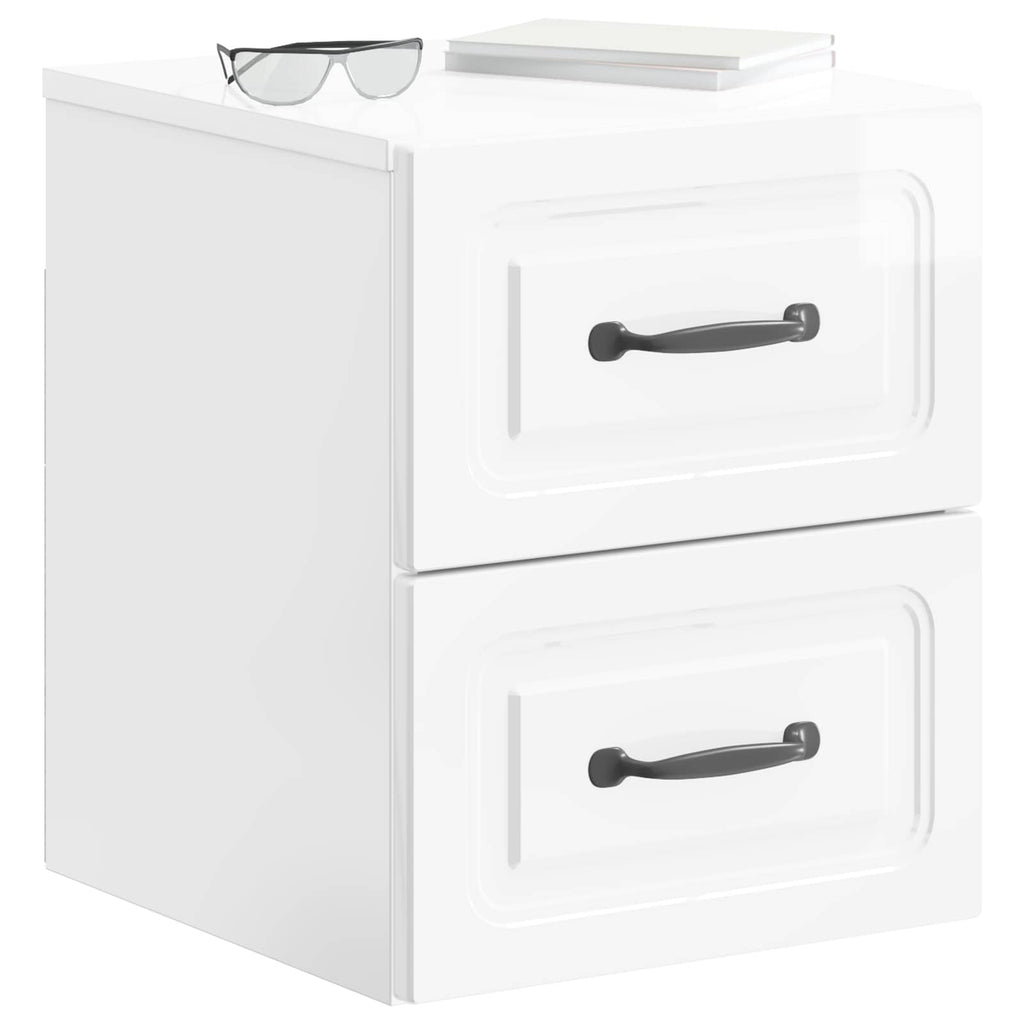 Mesita de Noche de Pared 2 pcs Brillante 34,5 x 33 x 40 cm