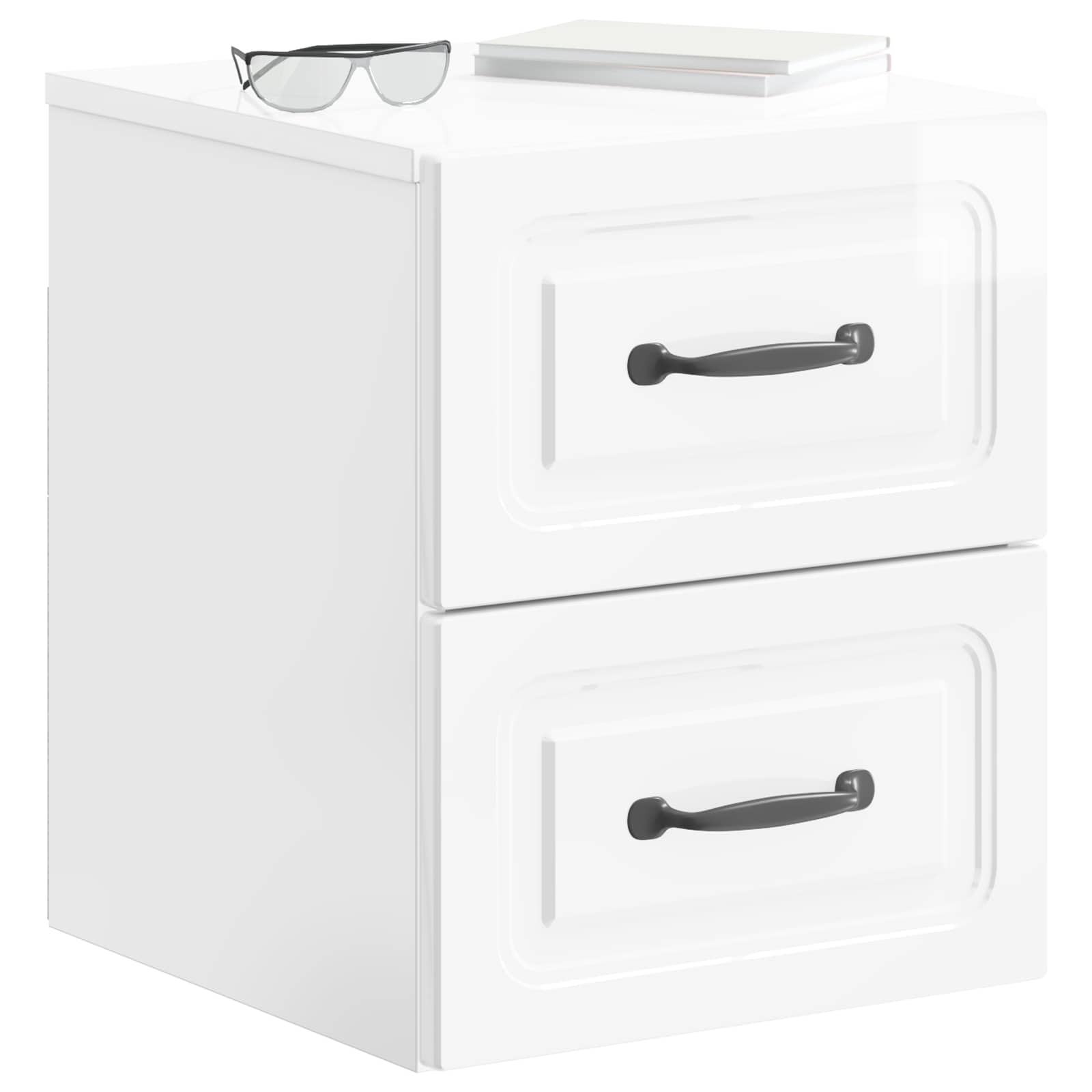 Mesita de Noche de Pared 2 pcs Brillante 34,5 x 33 x 40 cm