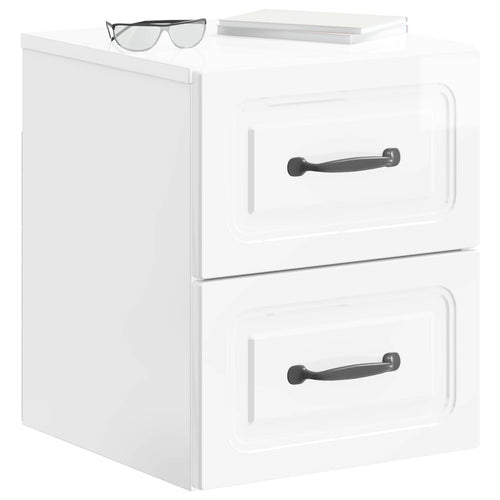 Mesita de Noche de Pared 2 pcs Brillante 34,5 x 33 x 40 cm
