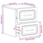 Mesita de Noche de Pared 2 pcs Brillante 34,5 x 33 x 40 cm