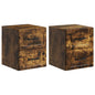 Mesas de Cabeceira de Parede 2 pcs Brilhante 34,5 x 33 x 40 cm