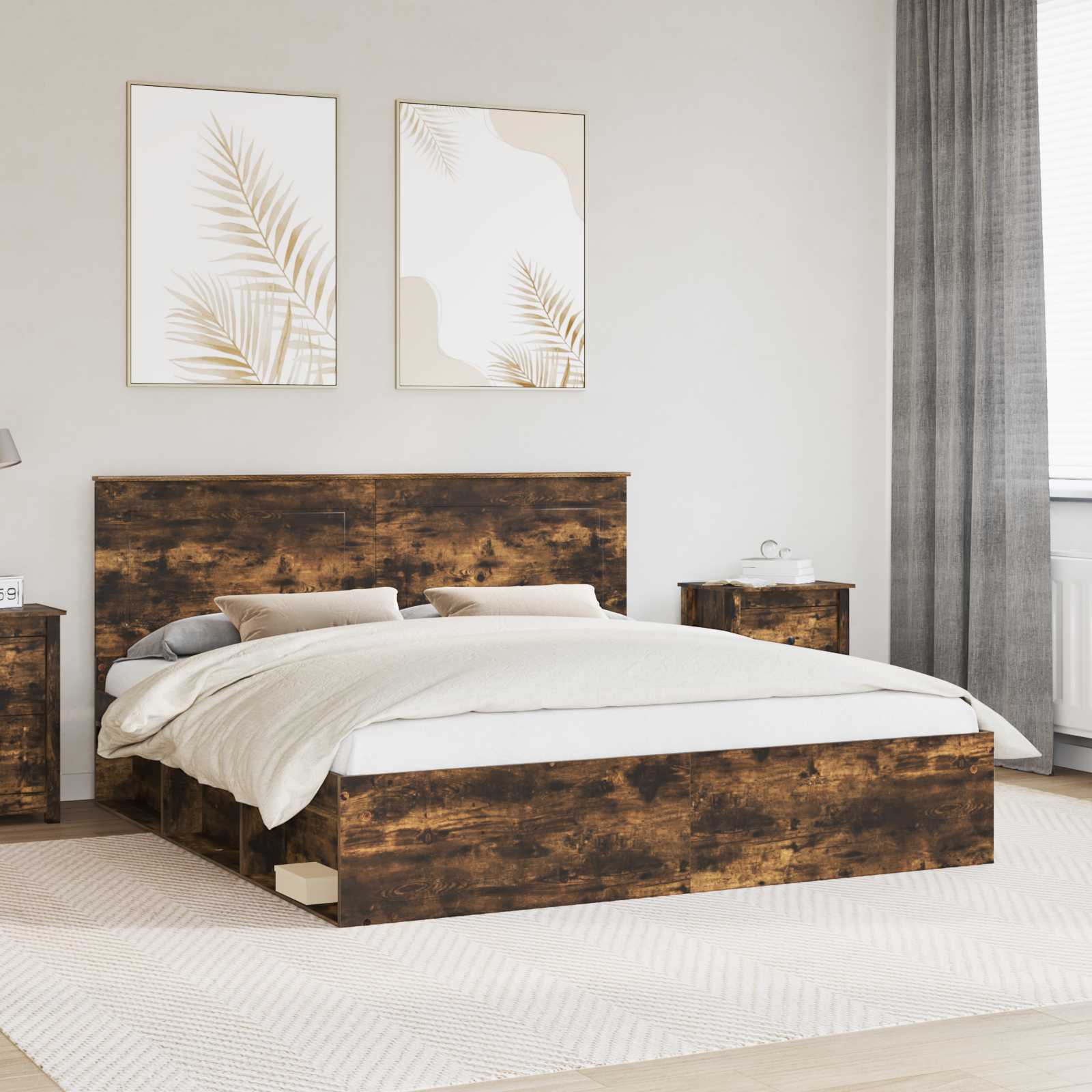 Estrutura de cama 100 x 200 cm Madeira de pinho maciço