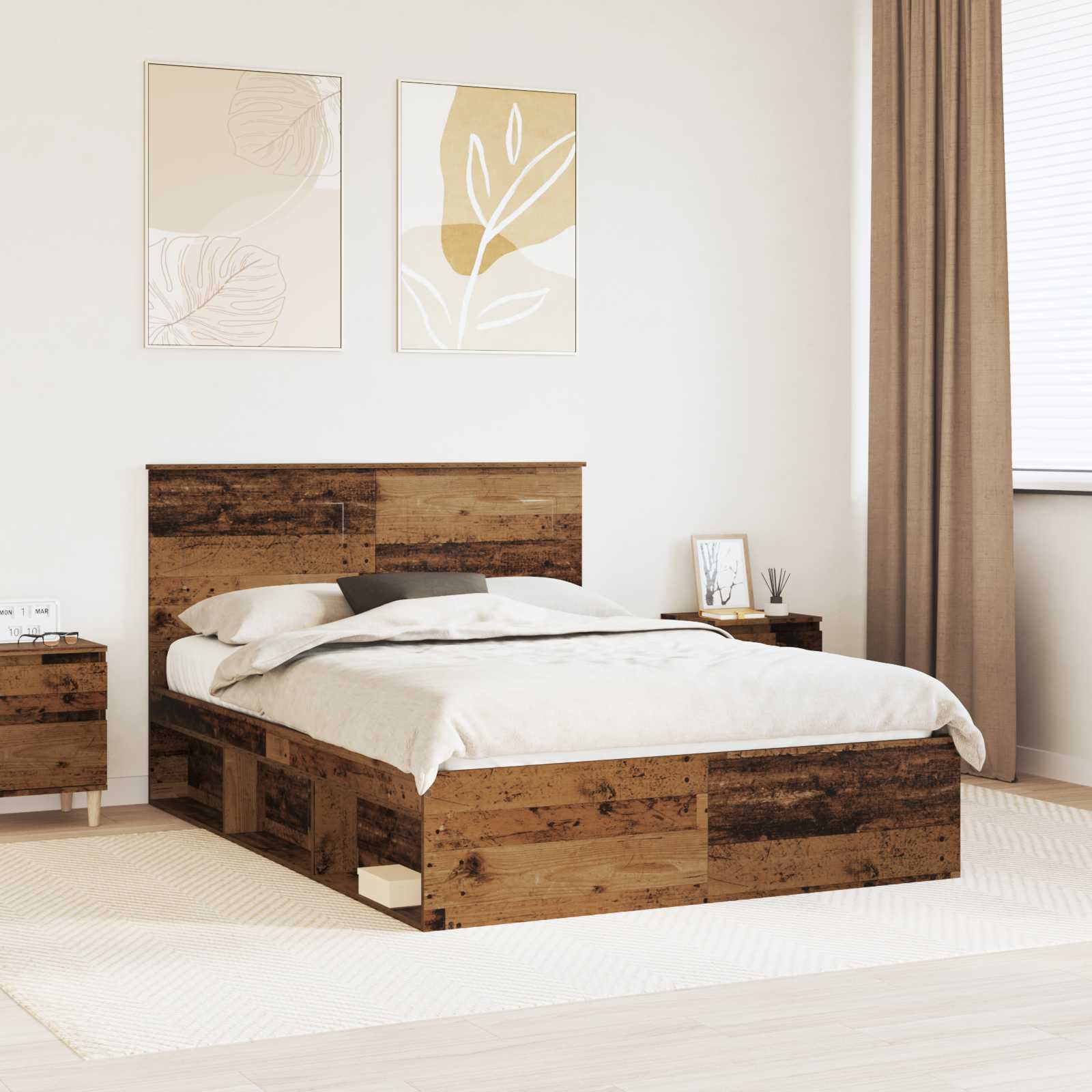 Estrutura de cama 100 x 200 cm Madeira de pinho maciço