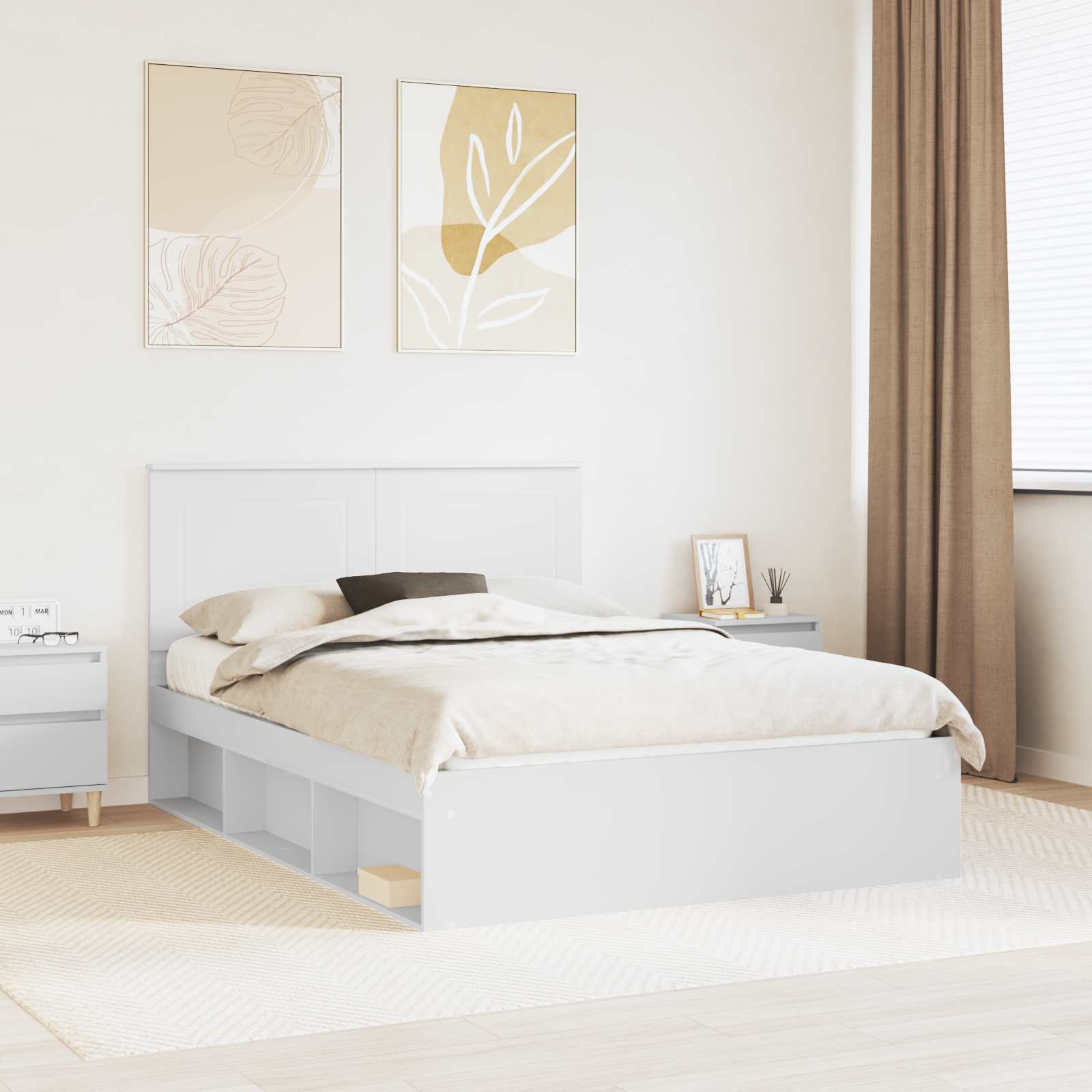 Estrutura de cama 100 x 200 cm Madeira de pinho maciço