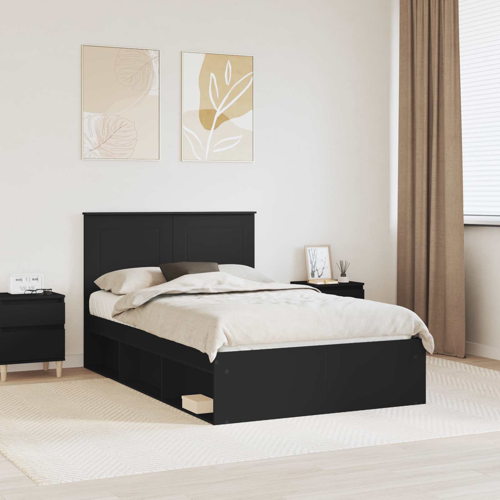 Estrutura de cama 100 x 200 cm Madeira de pinho maciço