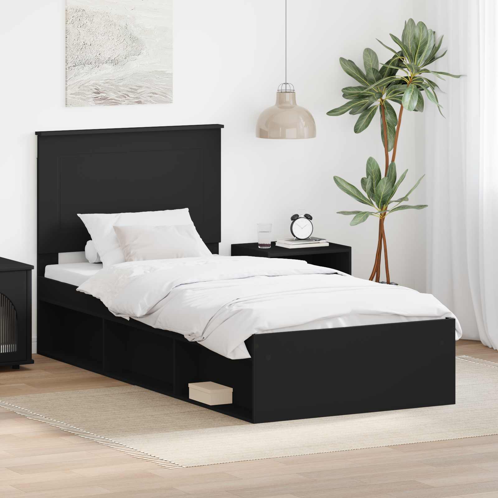 Estrutura de cama 100 x 200 cm Madeira de pinho maciço