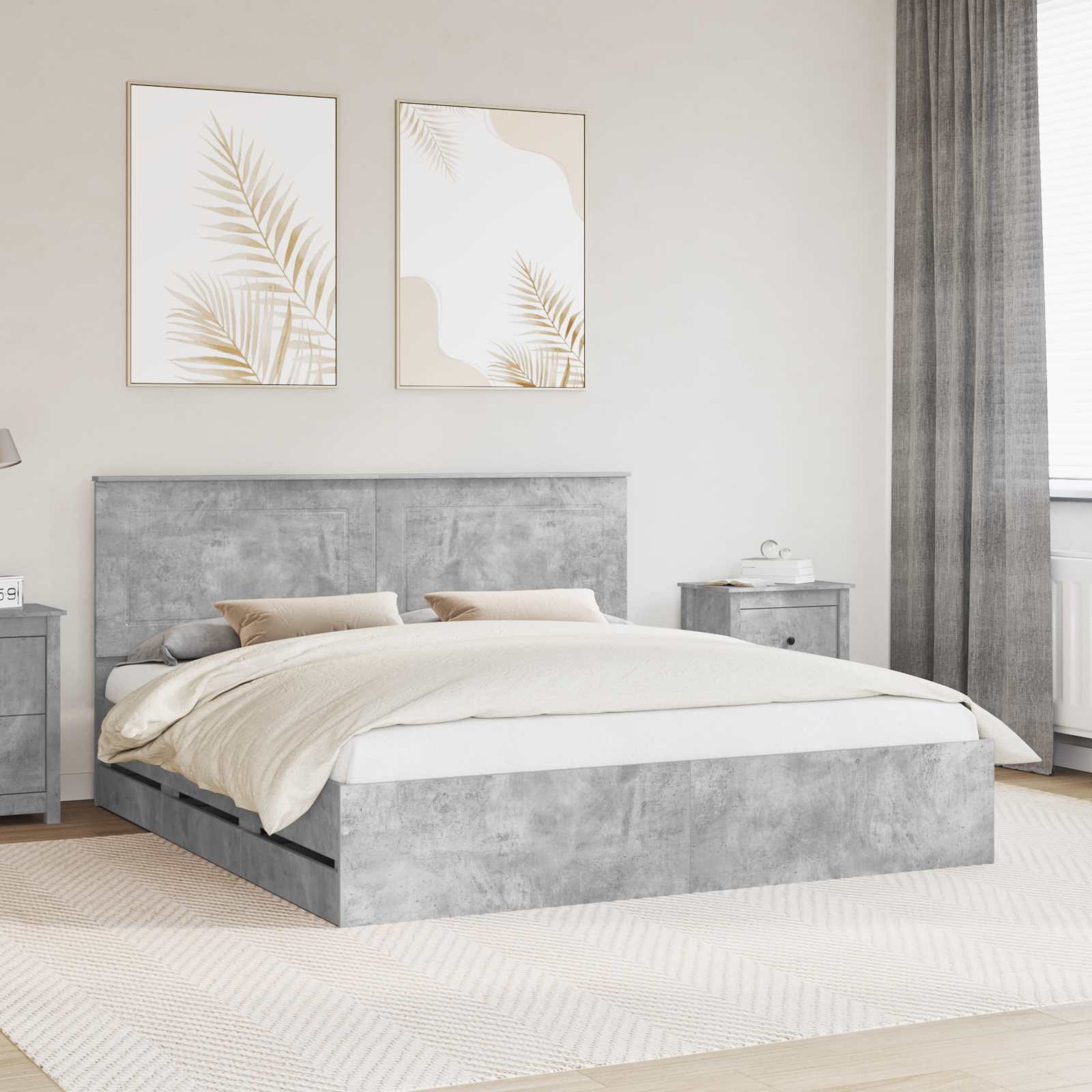 Estrutura de Cama com Gaveta 100 x 200 cm Madeira Composta