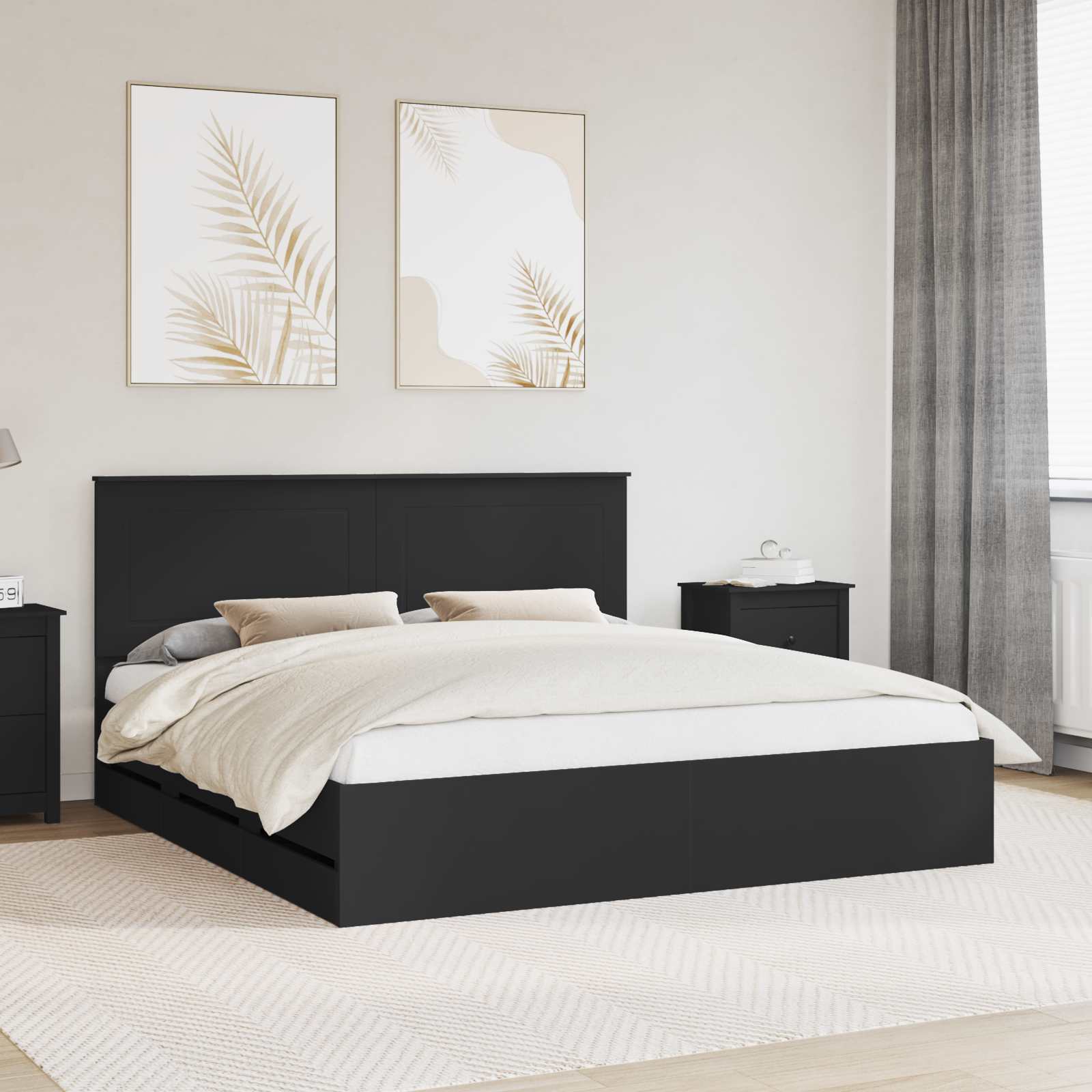 Estrutura de Cama Cinzento Sonoma 100 x 200 cm Madeira Composta