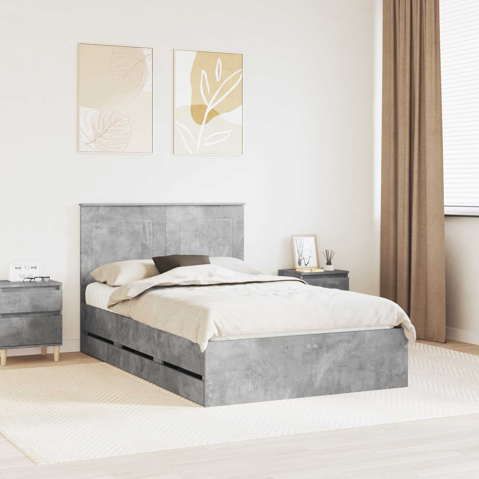 Estrutura de Cama com Gaveta 100 x 200 cm Madeira Composta