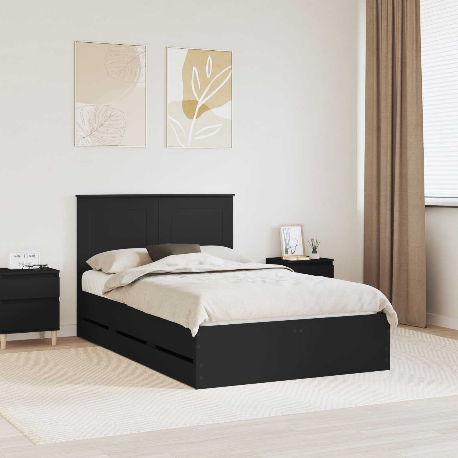 Estrutura de Cama Cinzento Sonoma 100 x 200 cm Madeira Composta